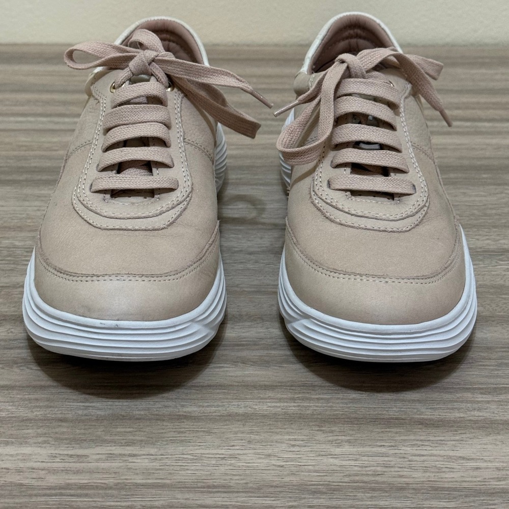 Geox Respira Women Shoes Beige 10 Leather Low Top Sneakers Italian Minimalist View 4